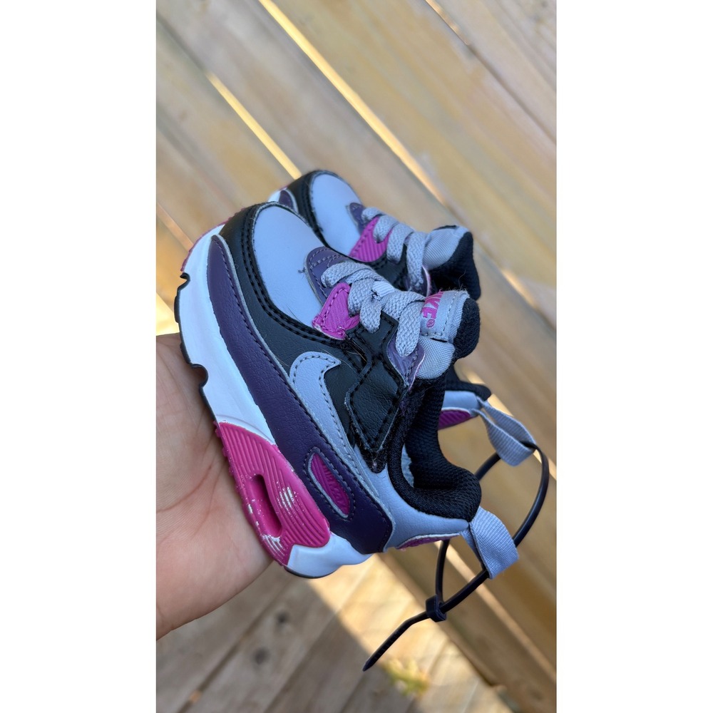 Nike Air Max 90 Toddler Size 3C Grey Purple Pink Sneakers CD6859-003